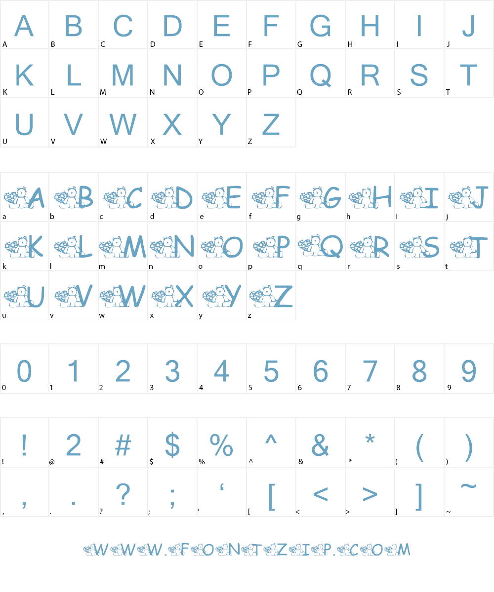 Summer's Country Bear Font Character
